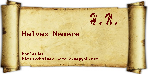 Halvax Nemere névjegykártya